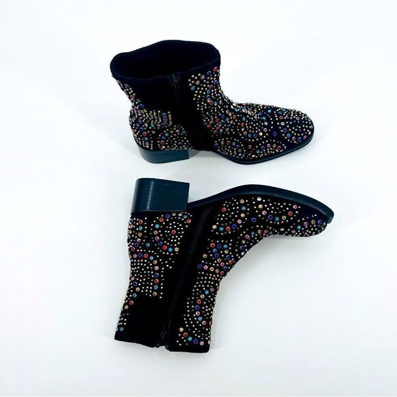 Jeffrey Campbell x Free People Boots Ankle Black Rhinestones Embellished 7.5 - Picture 10 of 12